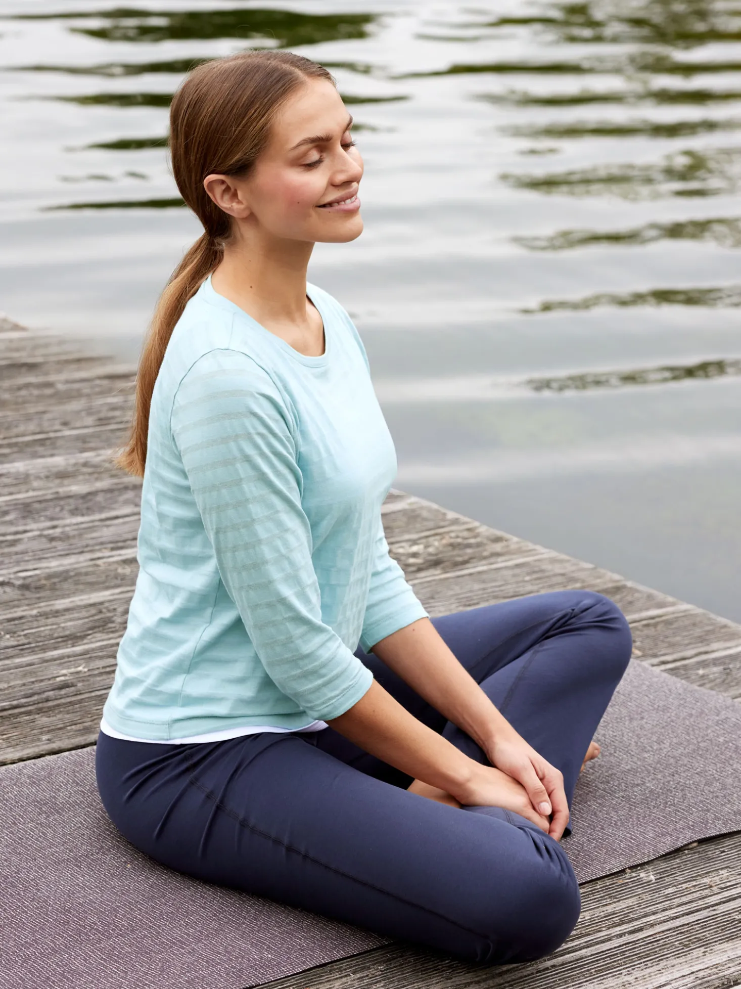 3/4 Arm Shirt aus Bio Baumwolle(aqua, XS)