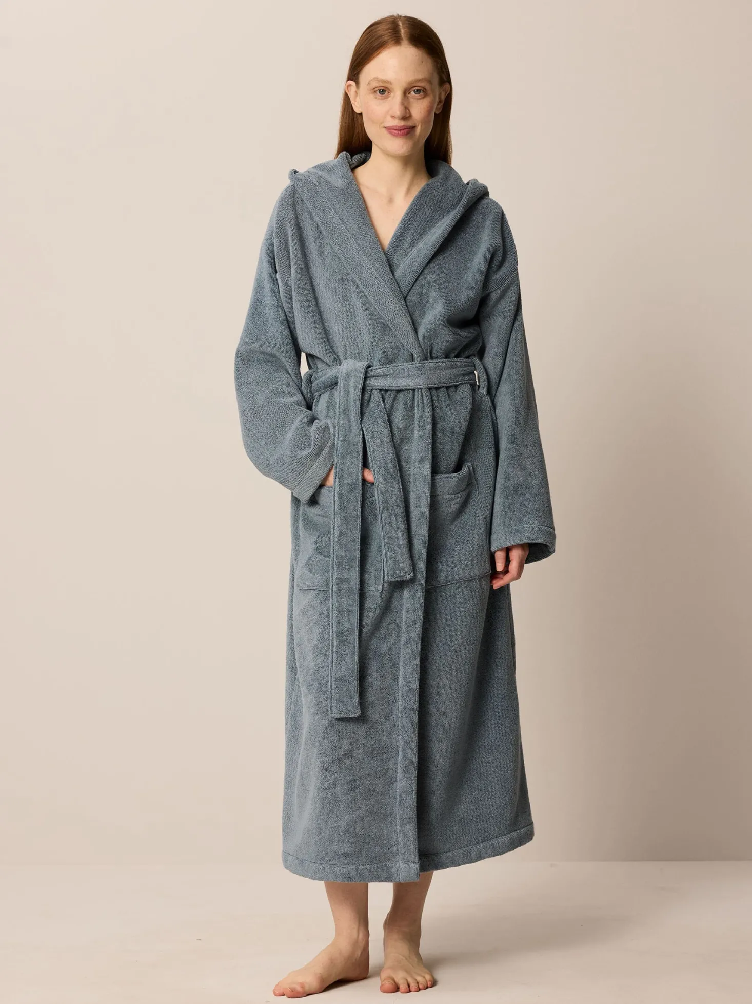 Bademantel Anea Unisexatlantik, 100 % Baumwolle, GOTS (XS/S)