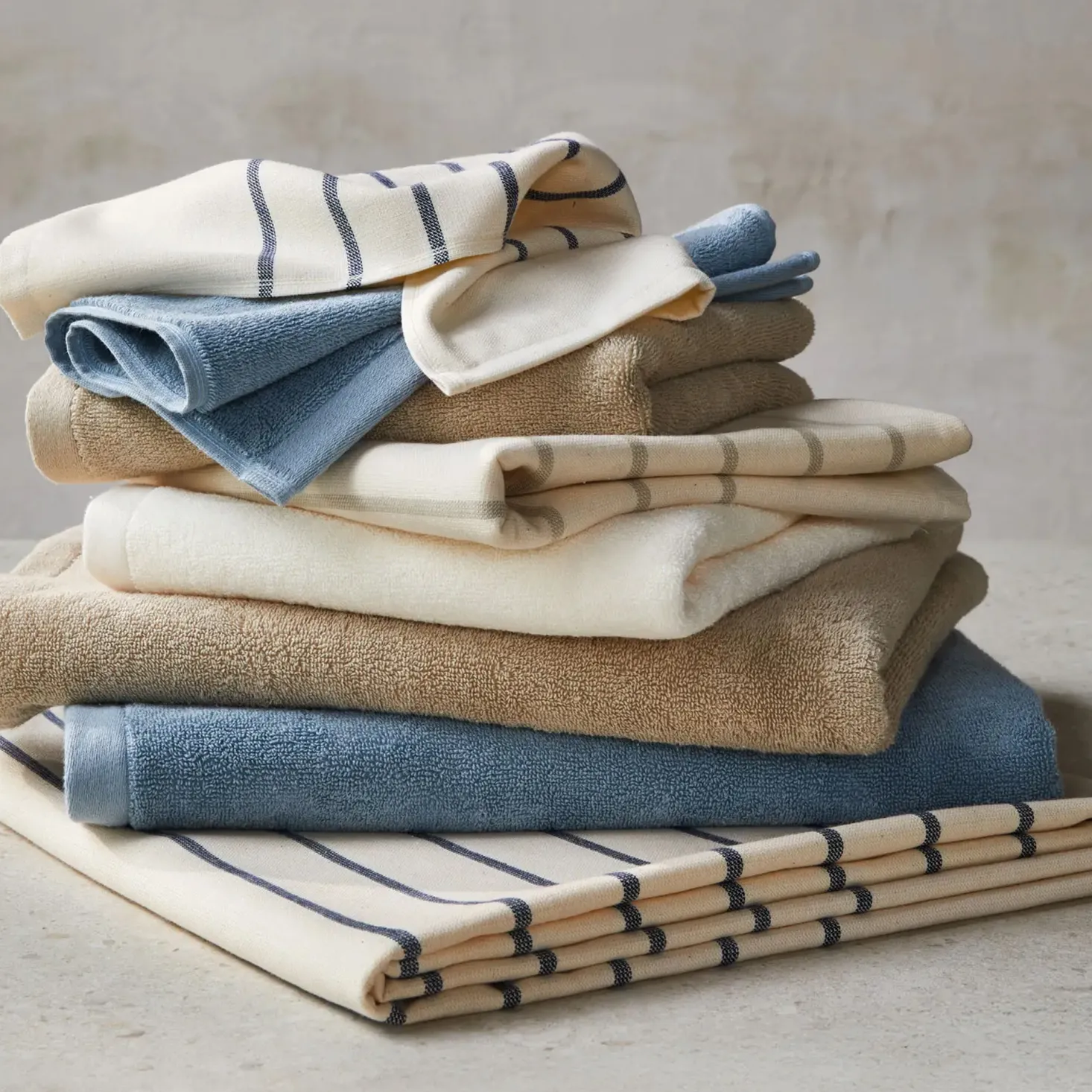 Badtextilien Milla100 % Baumwolle, GOTS (blau, Handtuch 50 x 100 cm)