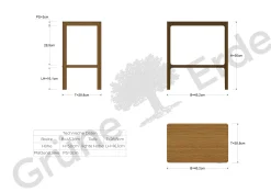 Beistelltisch Tenso B45,2 x T 28,7 x H 50 cm (Eiche)