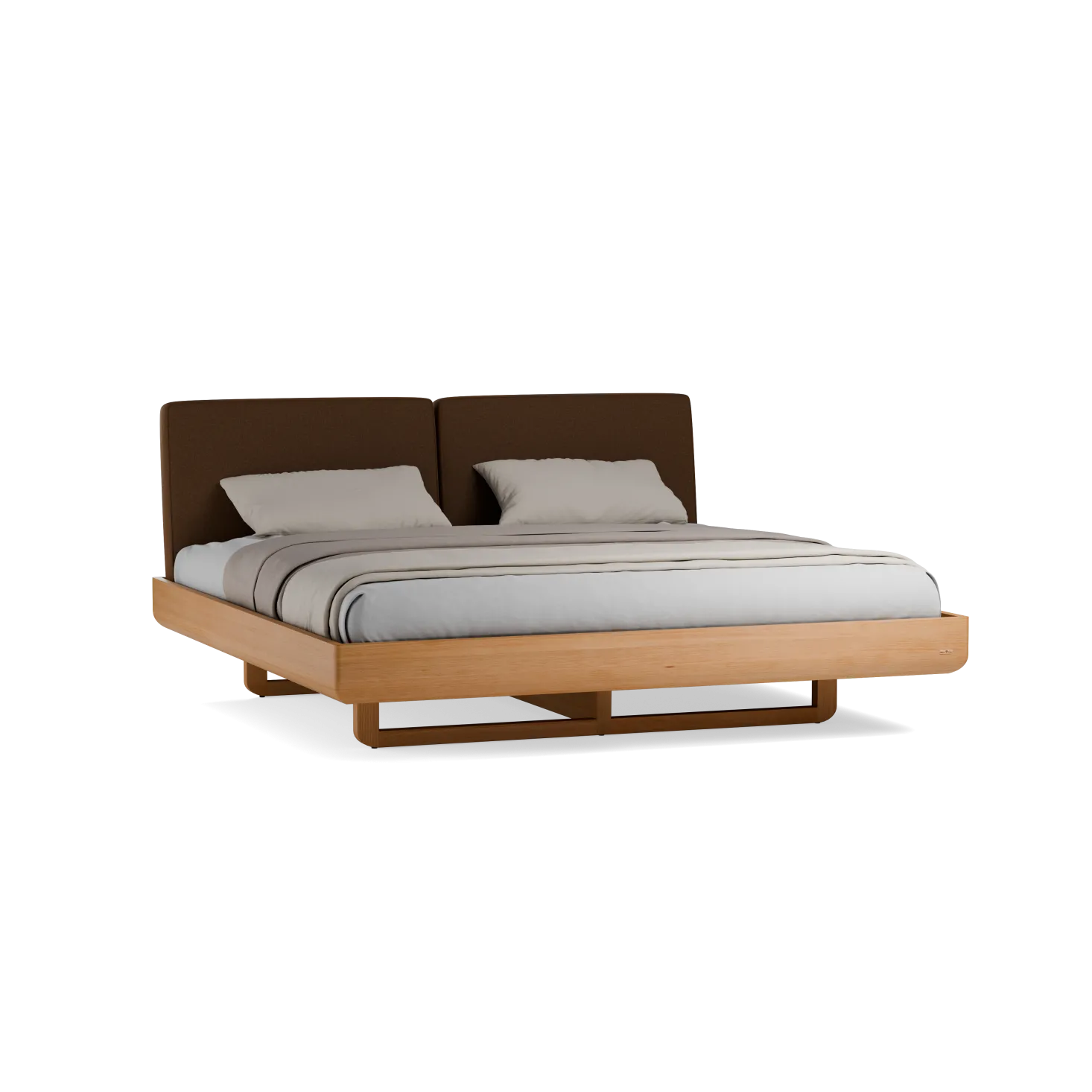 Bett Almara(Wollstoff Kaland Tundra, Buche, 200 x 200 cm)