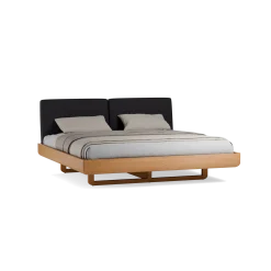 Bett Almara(Wollstoff Stavang stein, Buche, 200 x 200 cm)