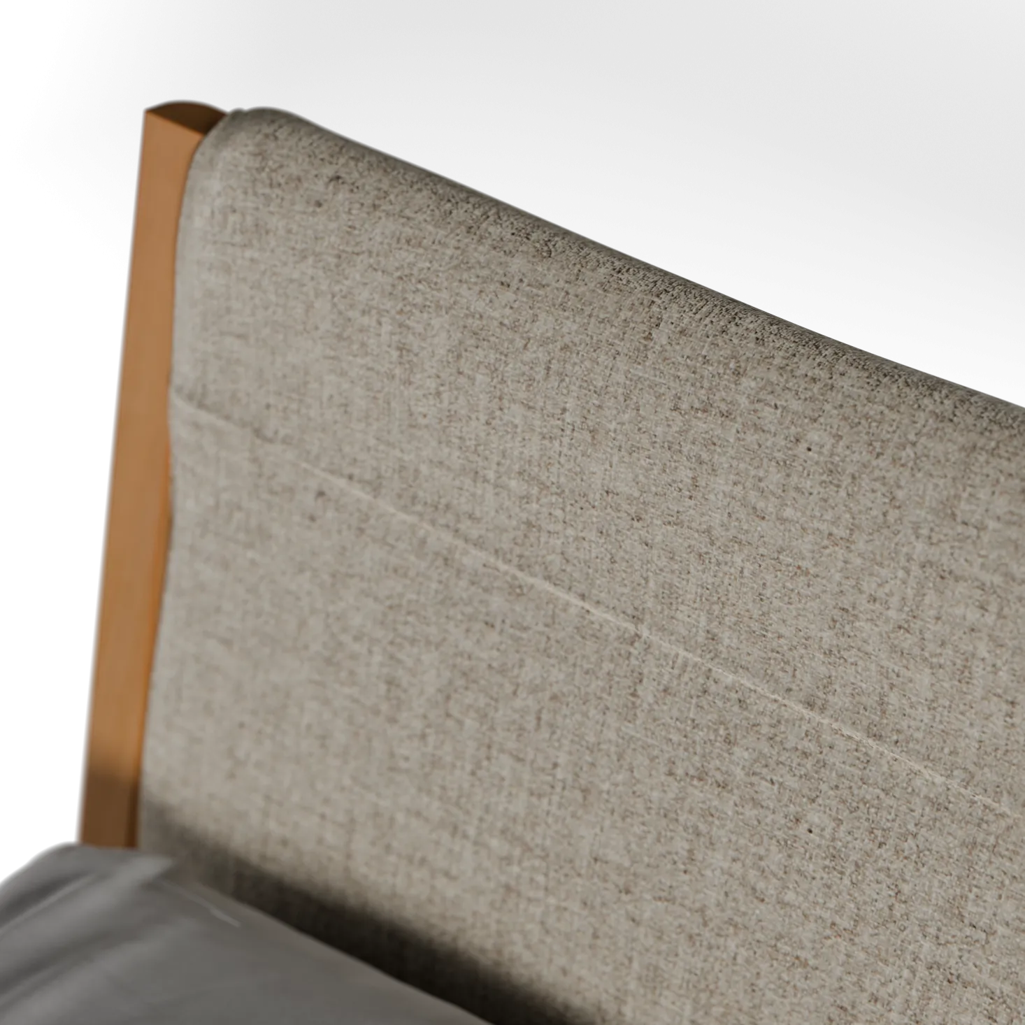 Bett Almeno Housse mit Weisspolsterung(Wollstoff Tano natur hell, 160cm)