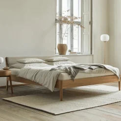 Bett Almeno Housse mit Weisspolsterung(Wollstoff Tano natur, 160cm)