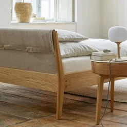Bett Almeno Housse mit Weisspolsterung(Wollstoff Kaland ziegel, 120cm)