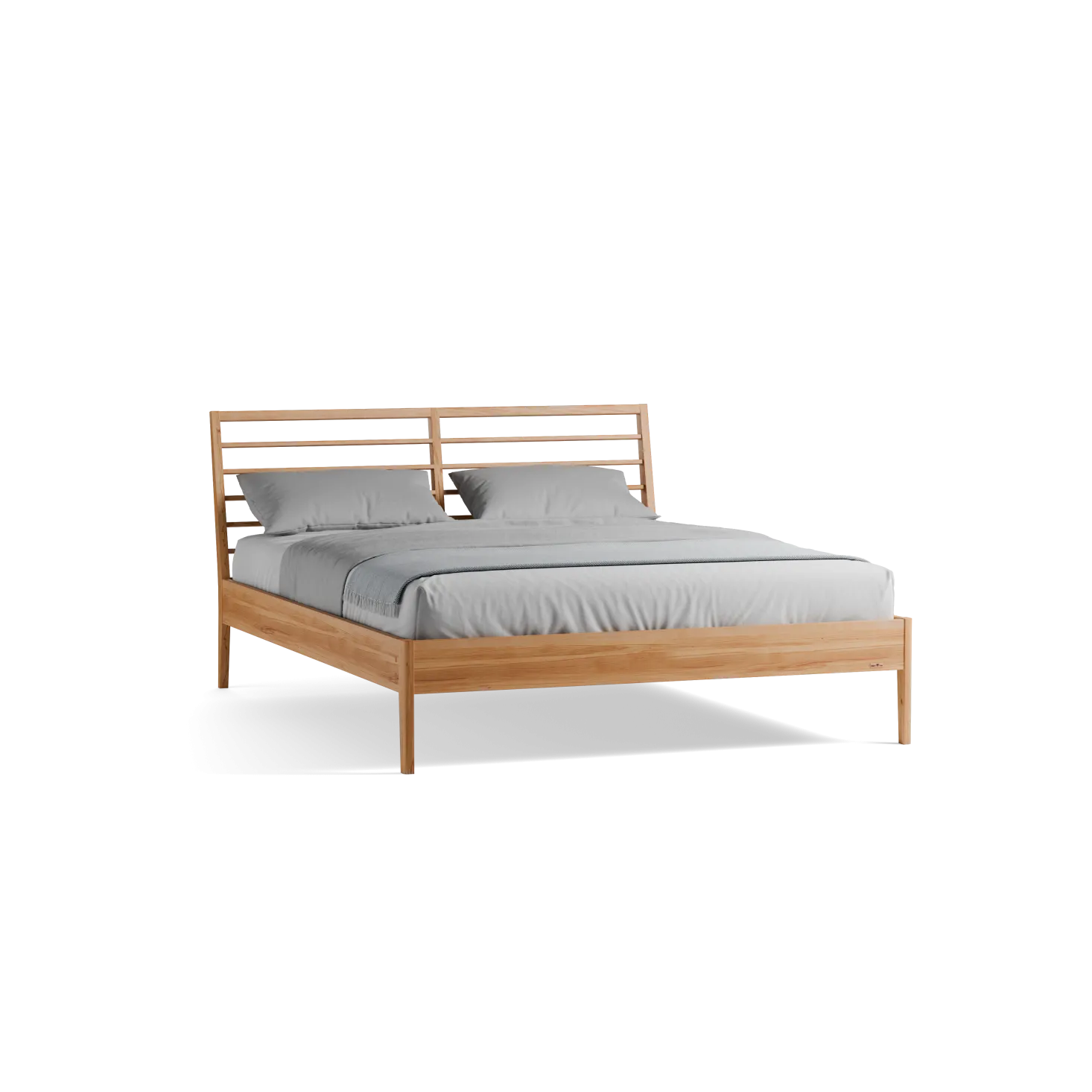 Bett Almeno mit Sprossenbetthaupt horizontal(Kernbuche, 160 x 200 cm)