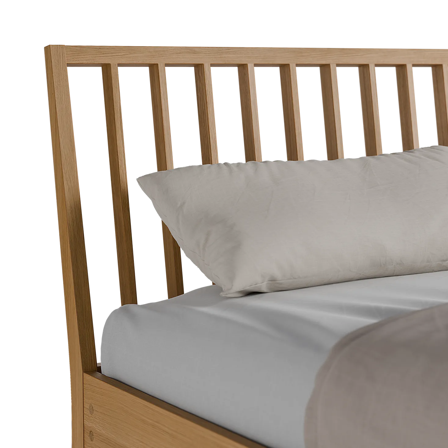 Bett Almeno mit Sprossenbetthaupt vertikal(Eiche, 160 x 200 cm)