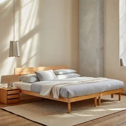 Bett Jukai Pur mit Flächenbetthaupt(Buche, 140 x 200 cm, mit Flächenbetthaupt)