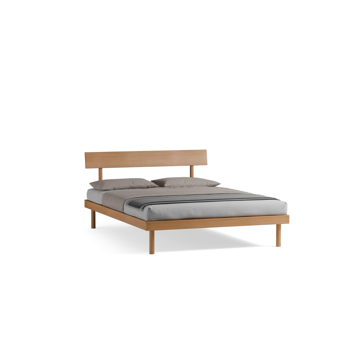 Bett Jukai Pur mit Stegbetthaupt(Buche, 140 x 200 cm, mit Stegbetthaupt)