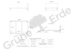 Bett Jukai Pur mit Stegbetthaupt(Baumwollstoff Ondula Taupe, Buche, 140 x 200 cm, mit Betthaupt und Betthaupthousse)
