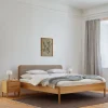 Bett Tenso mit Polsterbetthaupt(Wollstoff Tano natur hell, Buche, 160 x 200 cm)