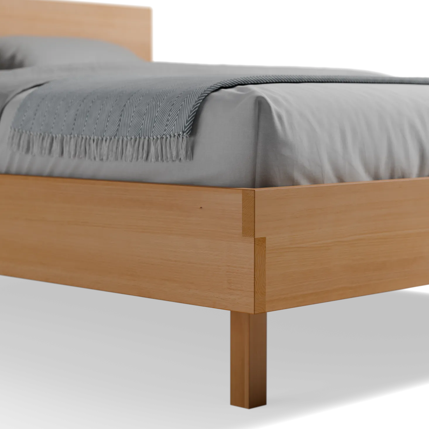 Bett Tesoro mit Holzbetthaupt(Buche, 160 x 200 cm)