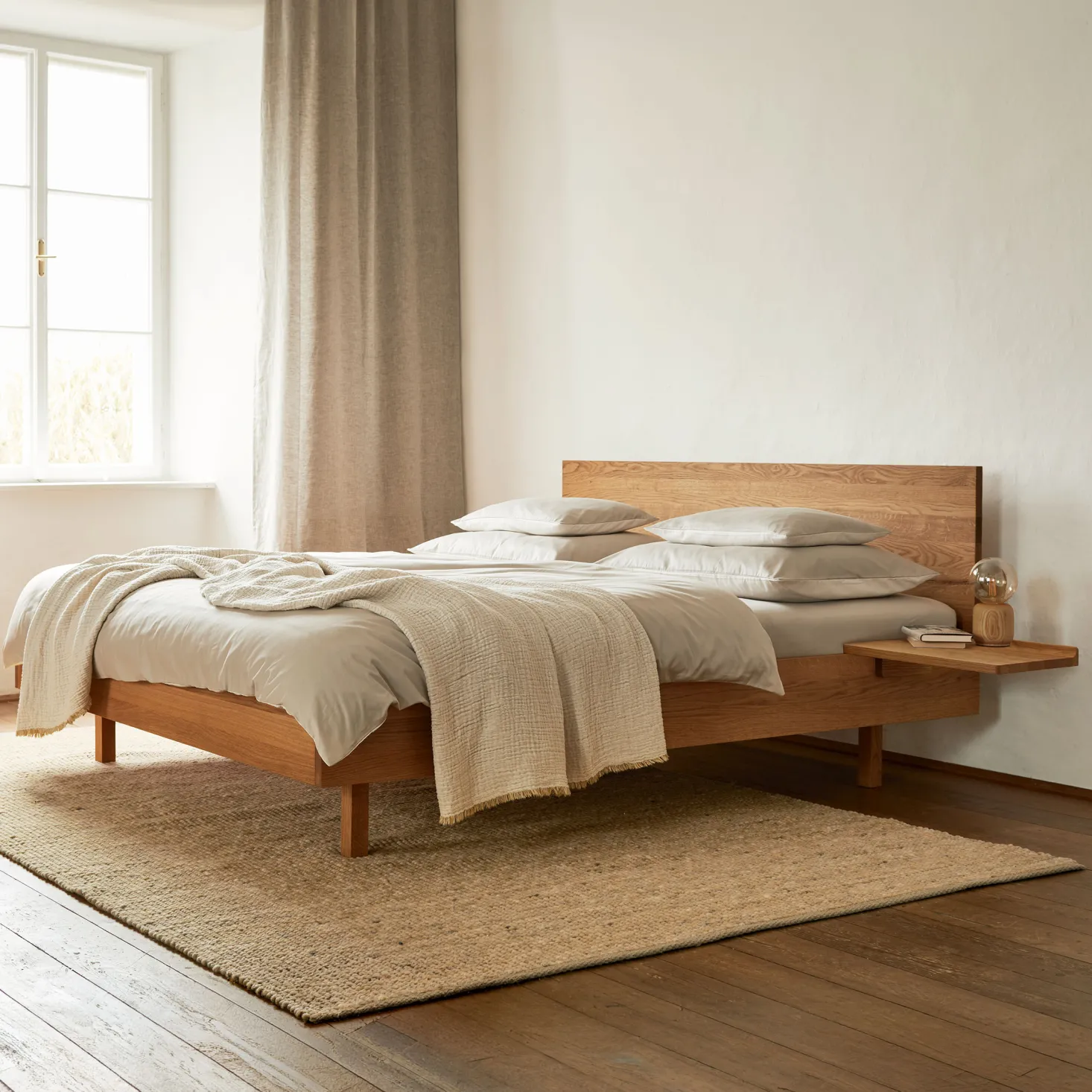 Bett Tesoro mit Holzbetthaupt(Buche, 160 x 200 cm)