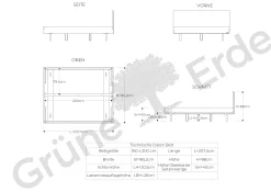 Bett Tesoro mit Holzbetthaupt(Buche, 160 x 200 cm)