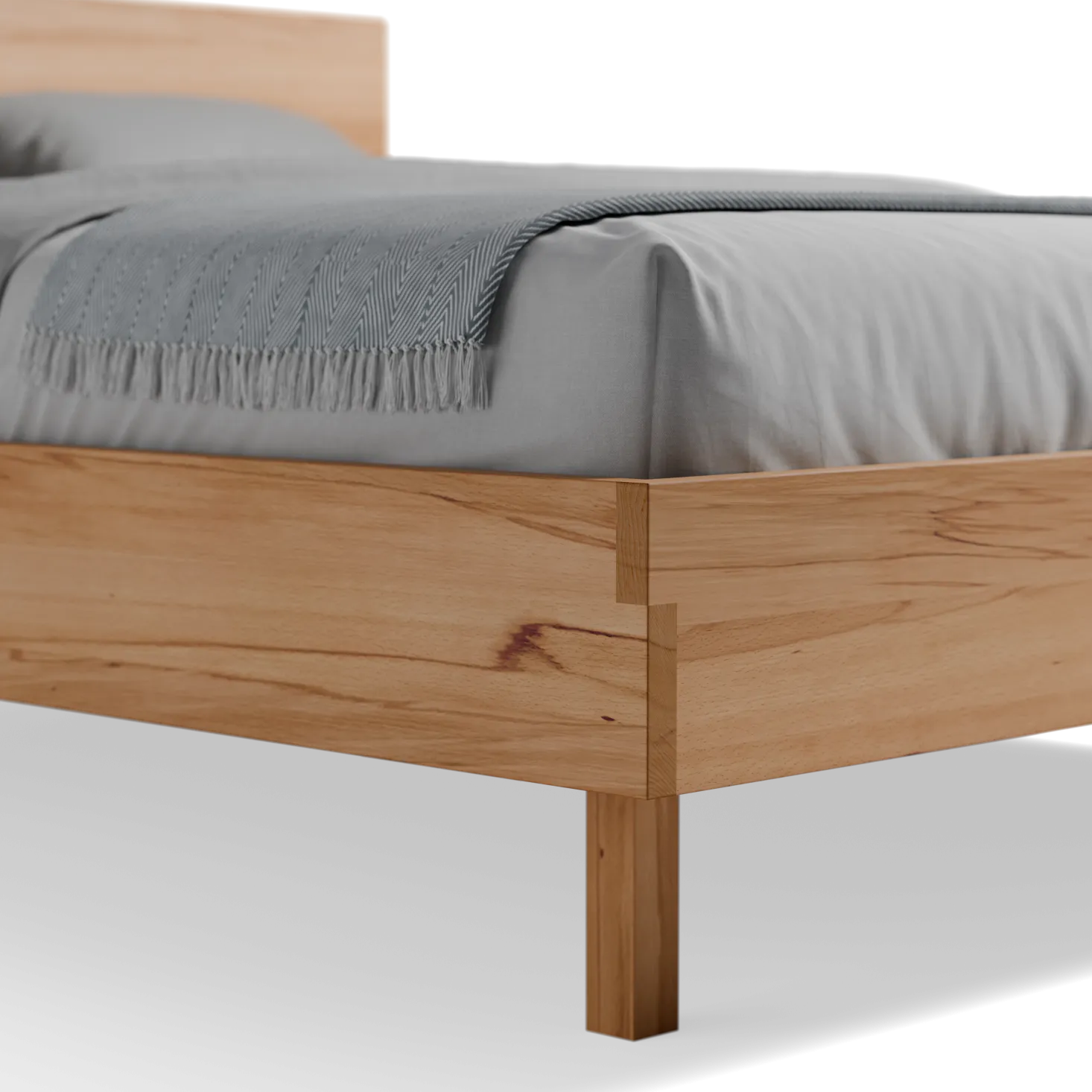 Bett Tesoro mit Holzbetthaupt(Kernbuche, 160 x 200 cm)