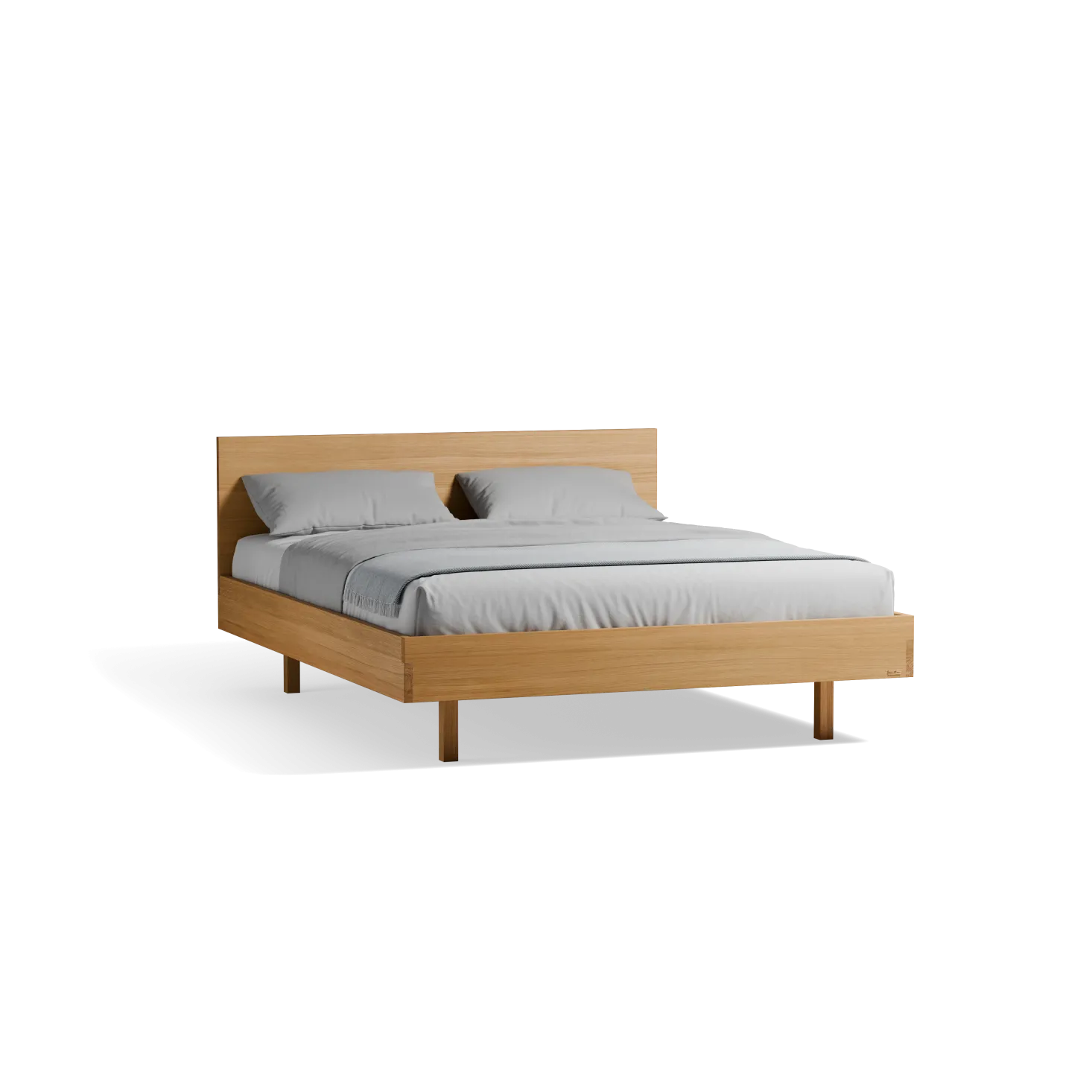 Bett Tesoro mit Holzbetthaupt(Eiche, 160 x 200 cm)