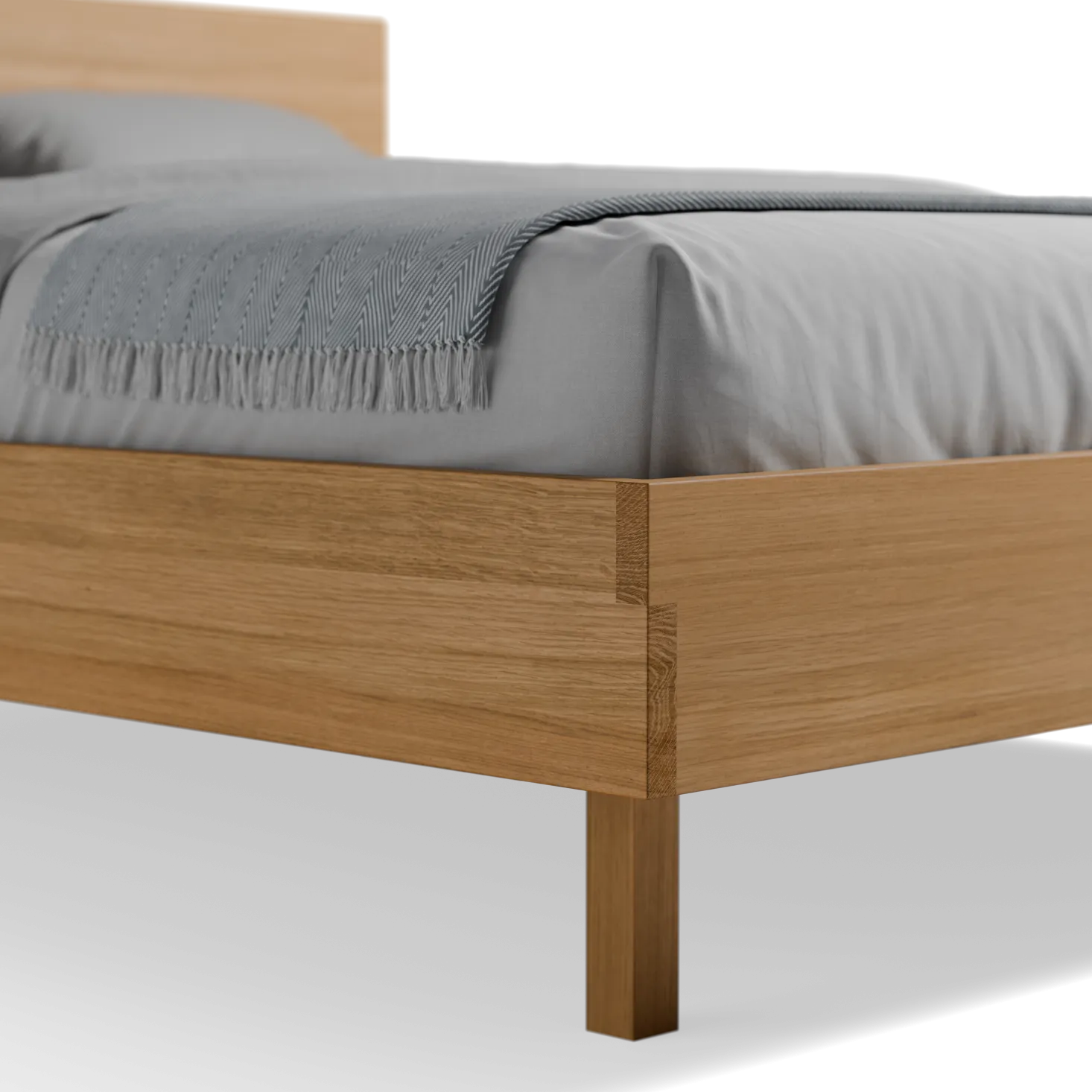 Bett Tesoro mit Holzbetthaupt(Eiche, 160 x 200 cm)