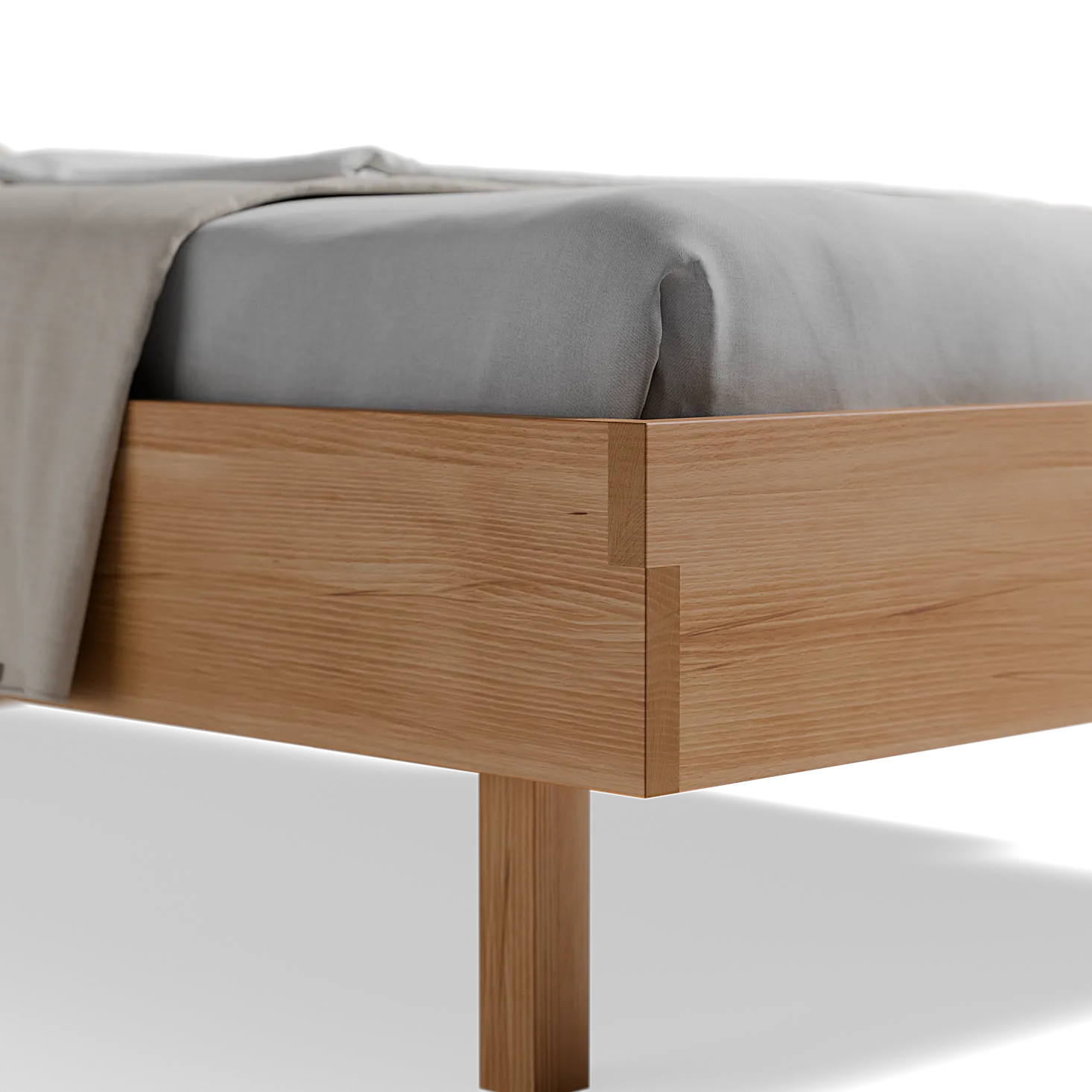 Bett Tesoroohne Betthaupt (Kernbuche, 100 x 200 cm)