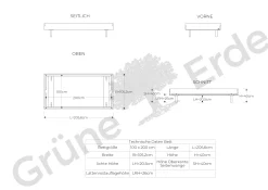 Bett Tesoroohne Betthaupt (Kernbuche, 100 x 200 cm)