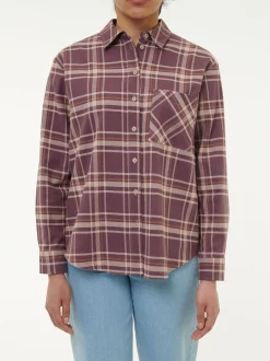 Bluse aus Bio-Baumwolle(karo aubergine, 44)