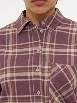Bluse aus Bio-Baumwolle(karo aubergine, 44)