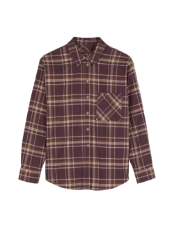Bluse aus Bio-Baumwolle(karo aubergine, 44)
