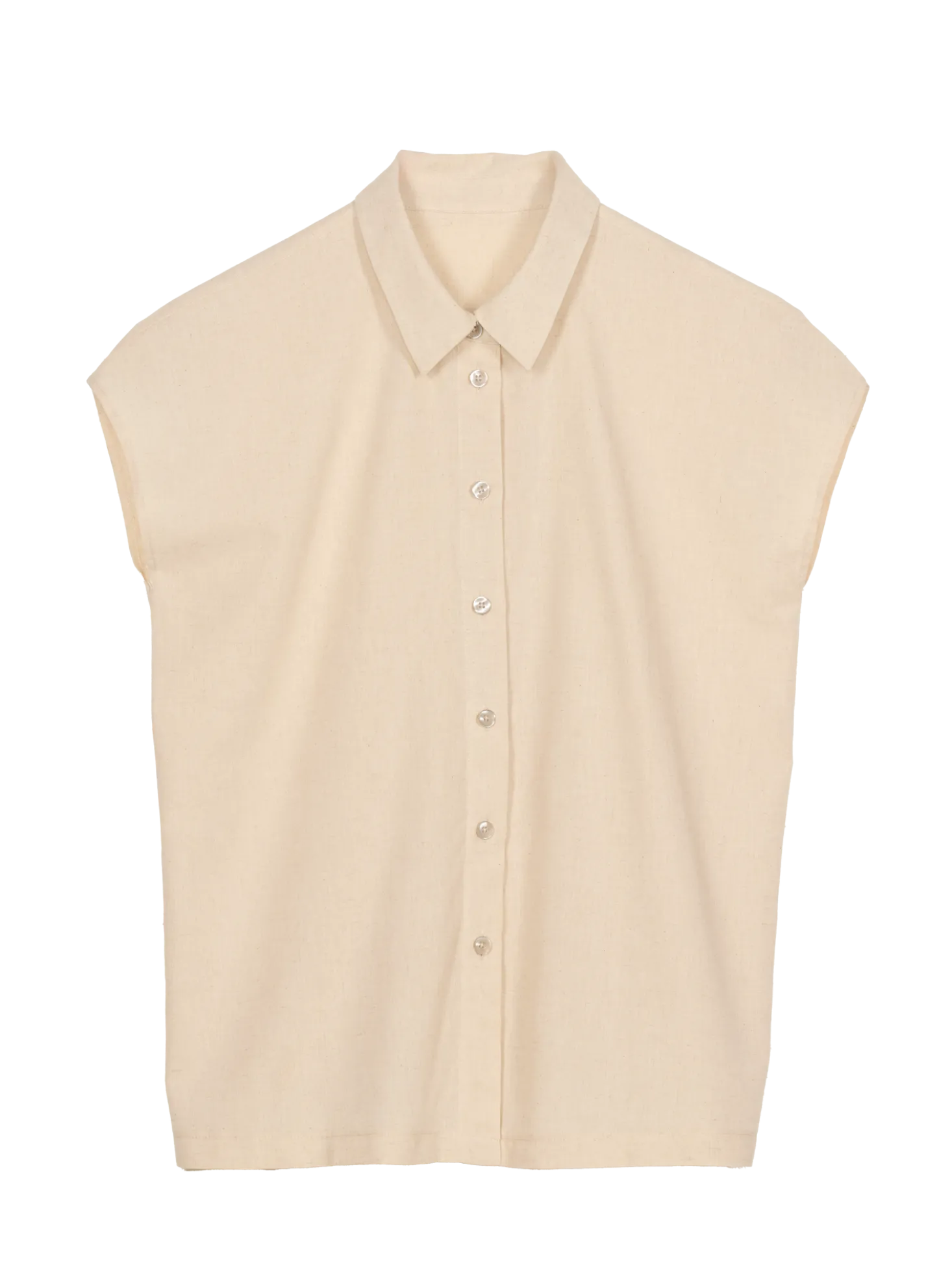 Bluse aus Bio-Baumwolle und Leinen(offwhite, 42)