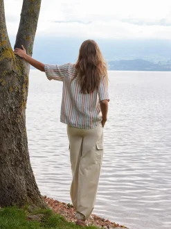 Bluse halbarm aus Bio Leinen(weiß, 38)
