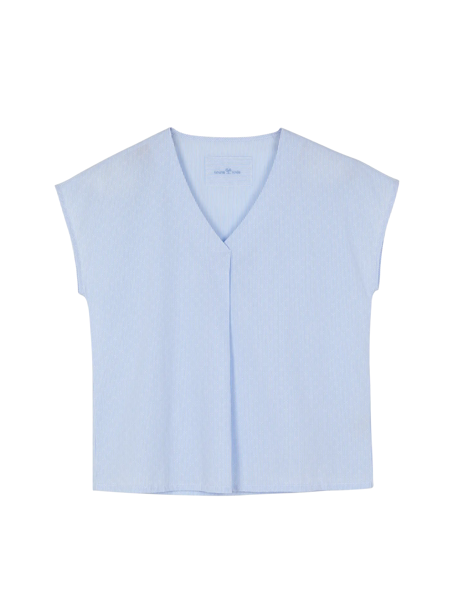 Bluse ärmellos aus Bio Baumwolle(blau/weiss streif, 38)
