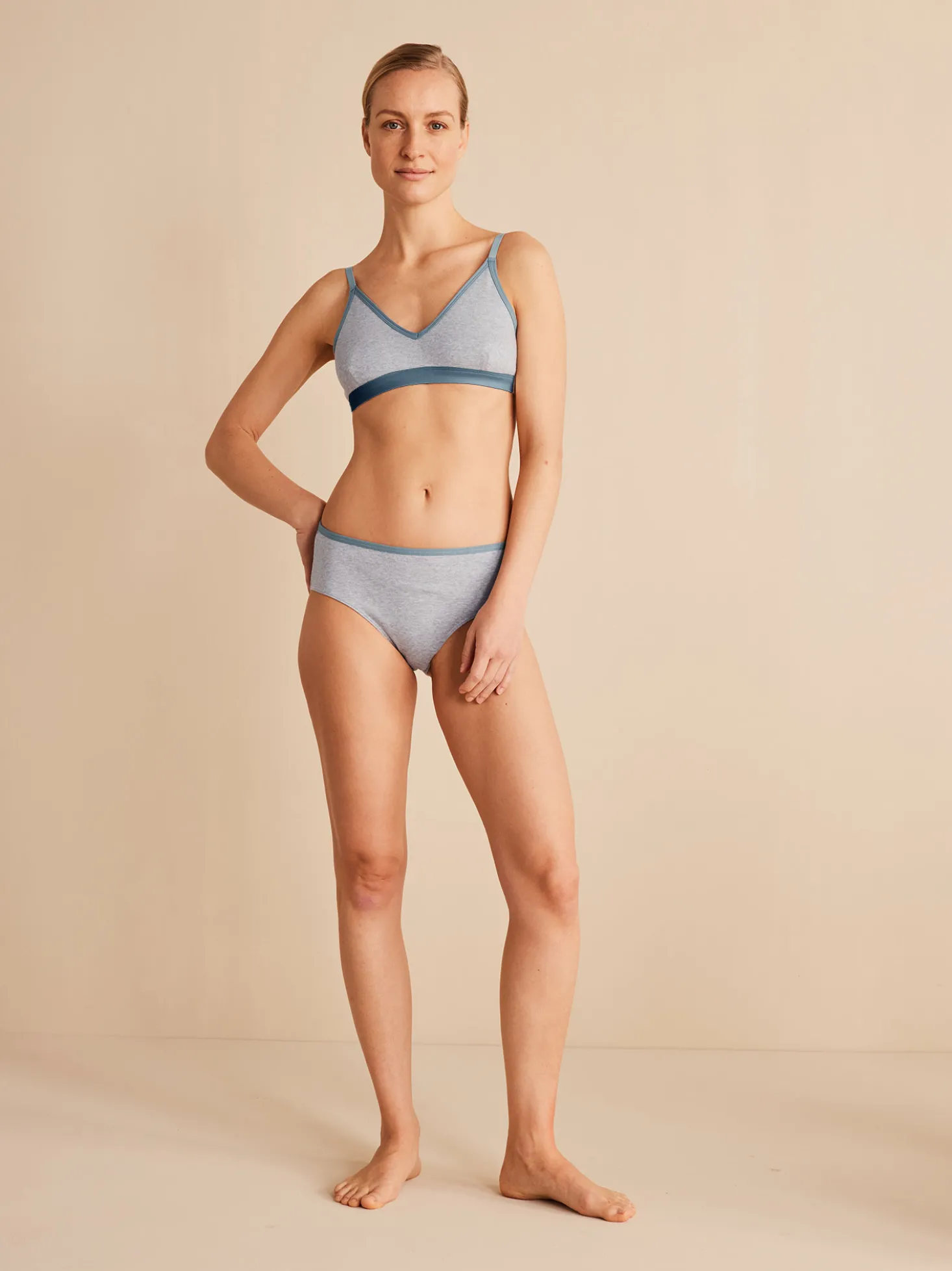 Bustier100 % bio Baumwolle (grau melange, 70B)