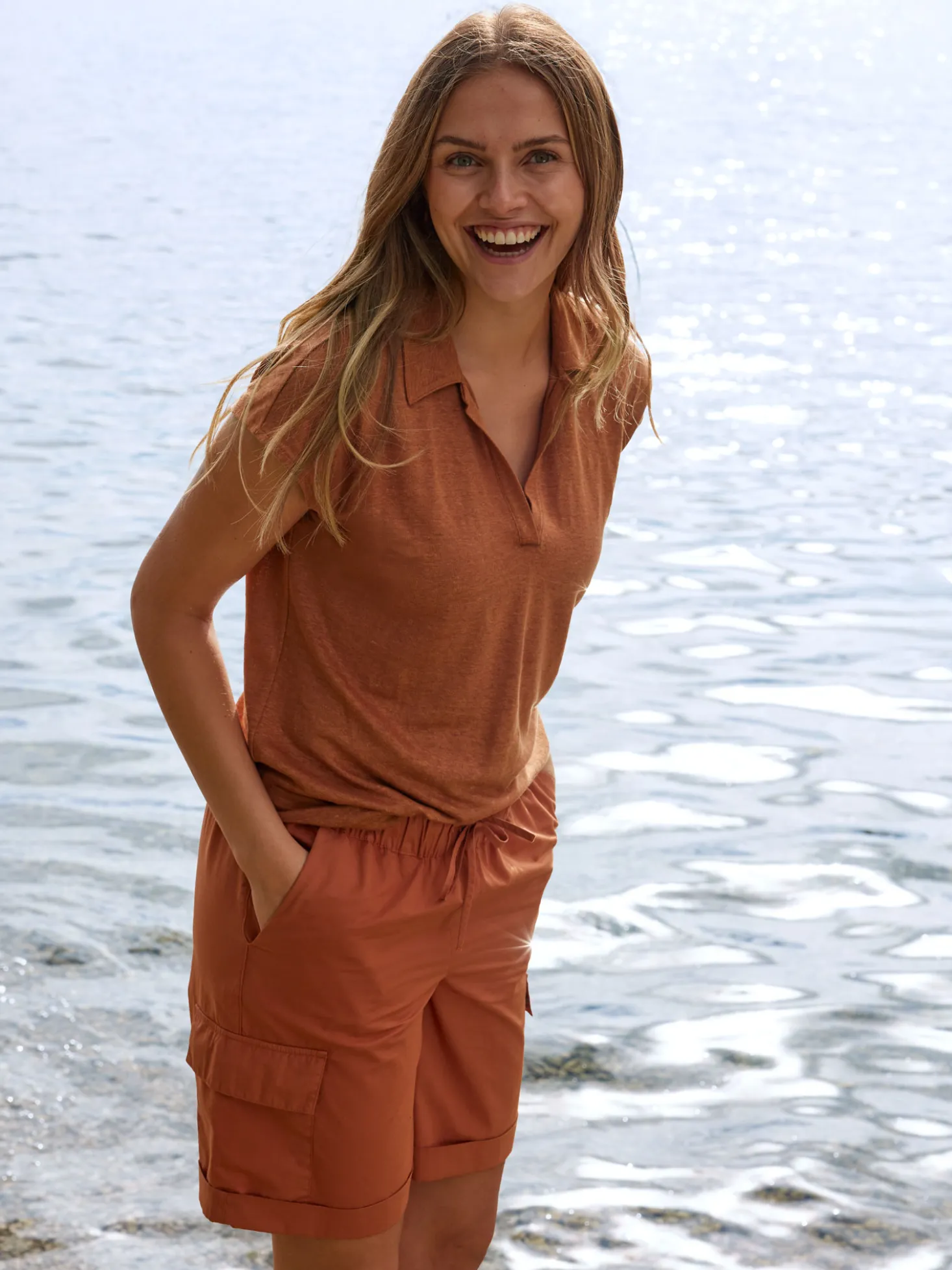Cargoshorts aus Bio Baumwolle(bernstein braun, 36)