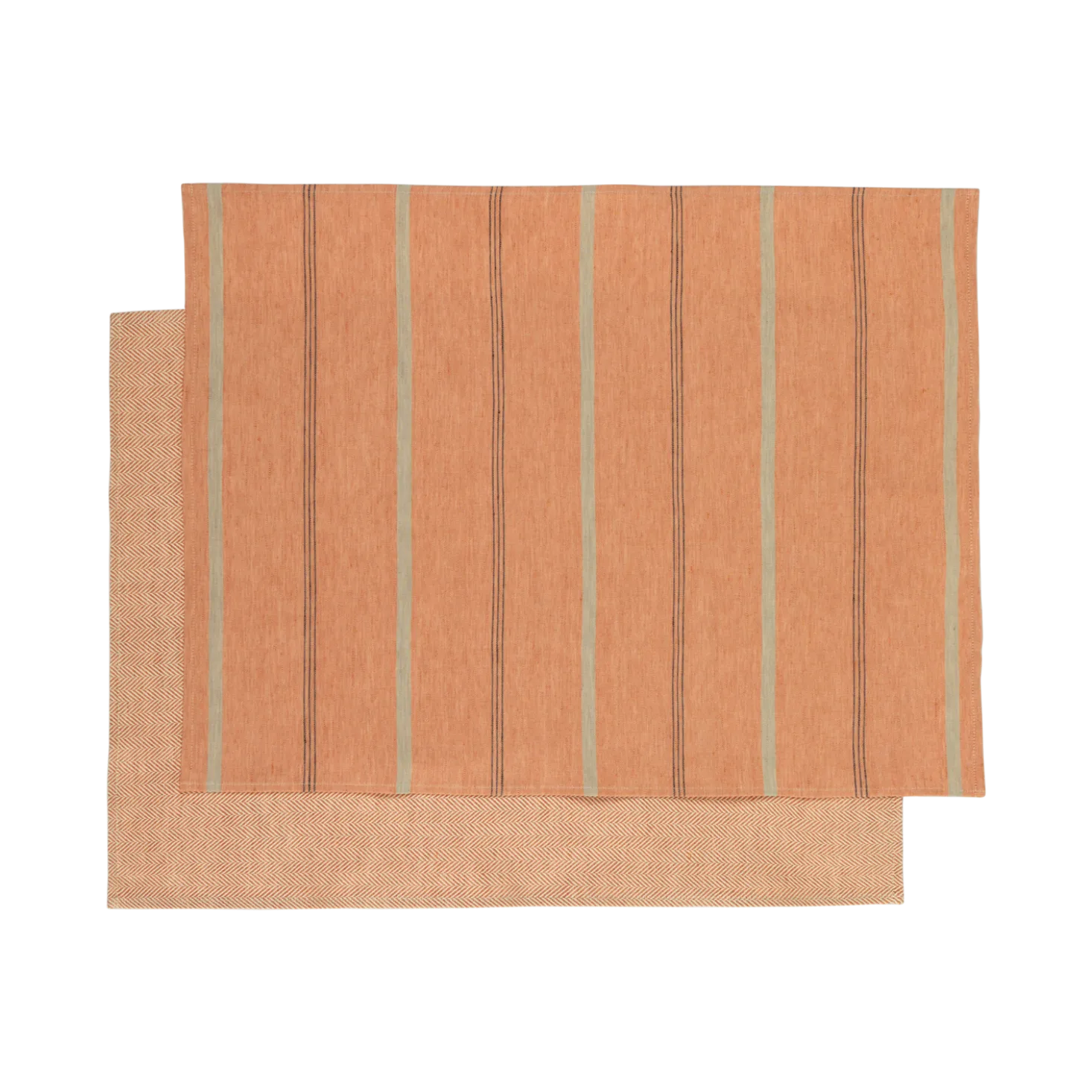 2er-Set Geschirrtücher Jeniferpfirsich, 45 x 70 cm, 50 % Baumwolle/50 % Leinen, GOTS