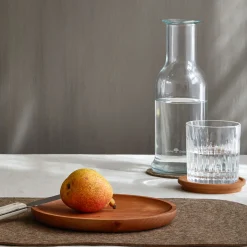6er Set Glasuntersetzer aus braunem Wollfilzbraun (ø 12 cm)