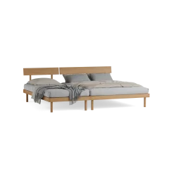 Familienbett Jukai Pur mit Stegbetthauptinkl. Lattenrost, 250 x 200 cm (Eiche)