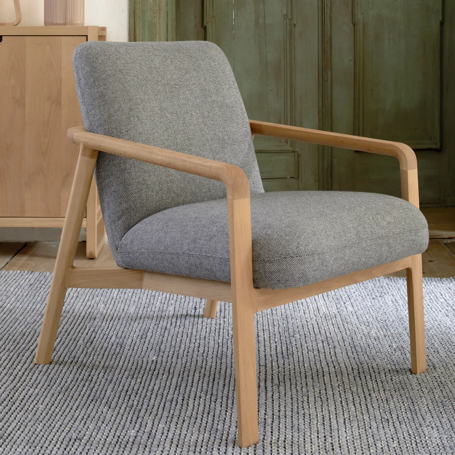 Fauteuil Ketil(Wollstoff Tano natur, Eiche)