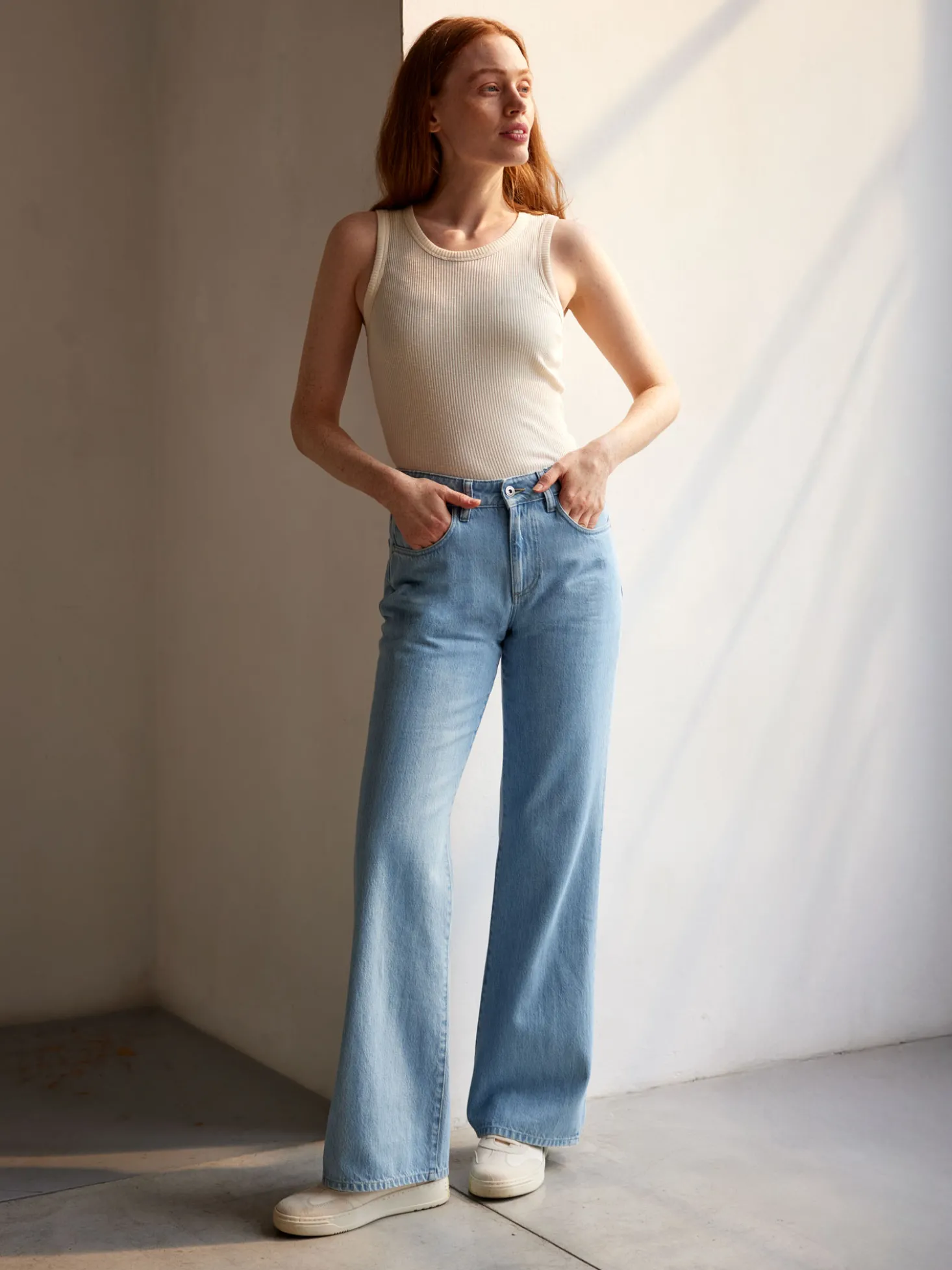 Flared Jeans aus Bio Baumwolle(light blue denim, 38)