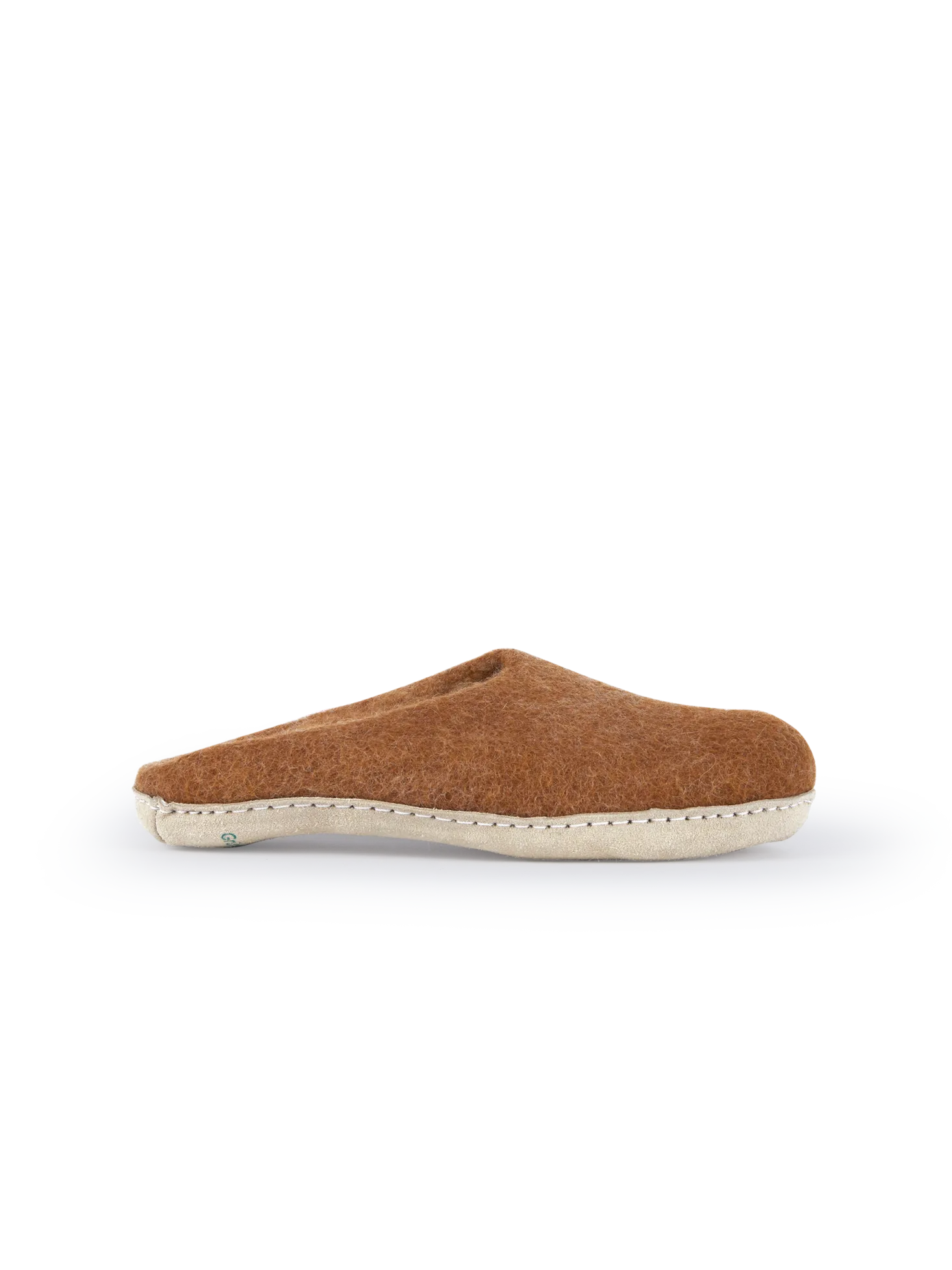 Hausschuh Amale100 % Schafschurwolle mit pflanzlich gegerbter Sohle (cognac, 36/37)
