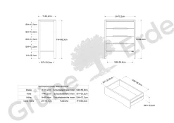 Highboard Tenso(Eiche, 4 Laden, 70,2)