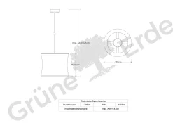 Hängeleuchte Malla mit Schirm aus 100% Schurwolle(Schaf) (Eiche, ø 32 cm, 3D Strick Sand)