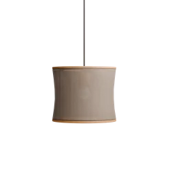 Hängeleuchte Malla mit Schirm aus 100% Schurwolle(Schaf) (Buche, ø 32 cm, 3D Strick Sand)