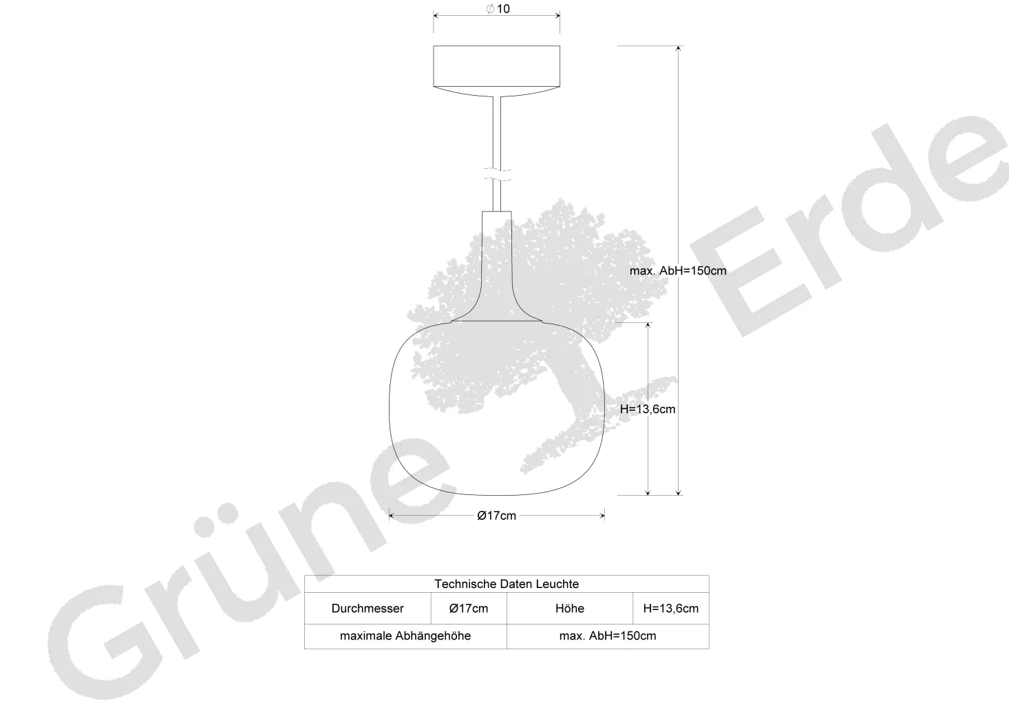 Hängeleuchte Tando(Eiche, ø 17 cm)