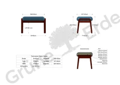 Hocker Ketil(Wollstoff Kaland Sand, Buche)