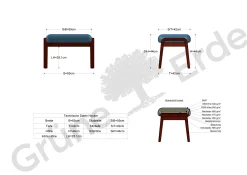 Hocker Ketil(Wollstoff Tano natur, Eiche)