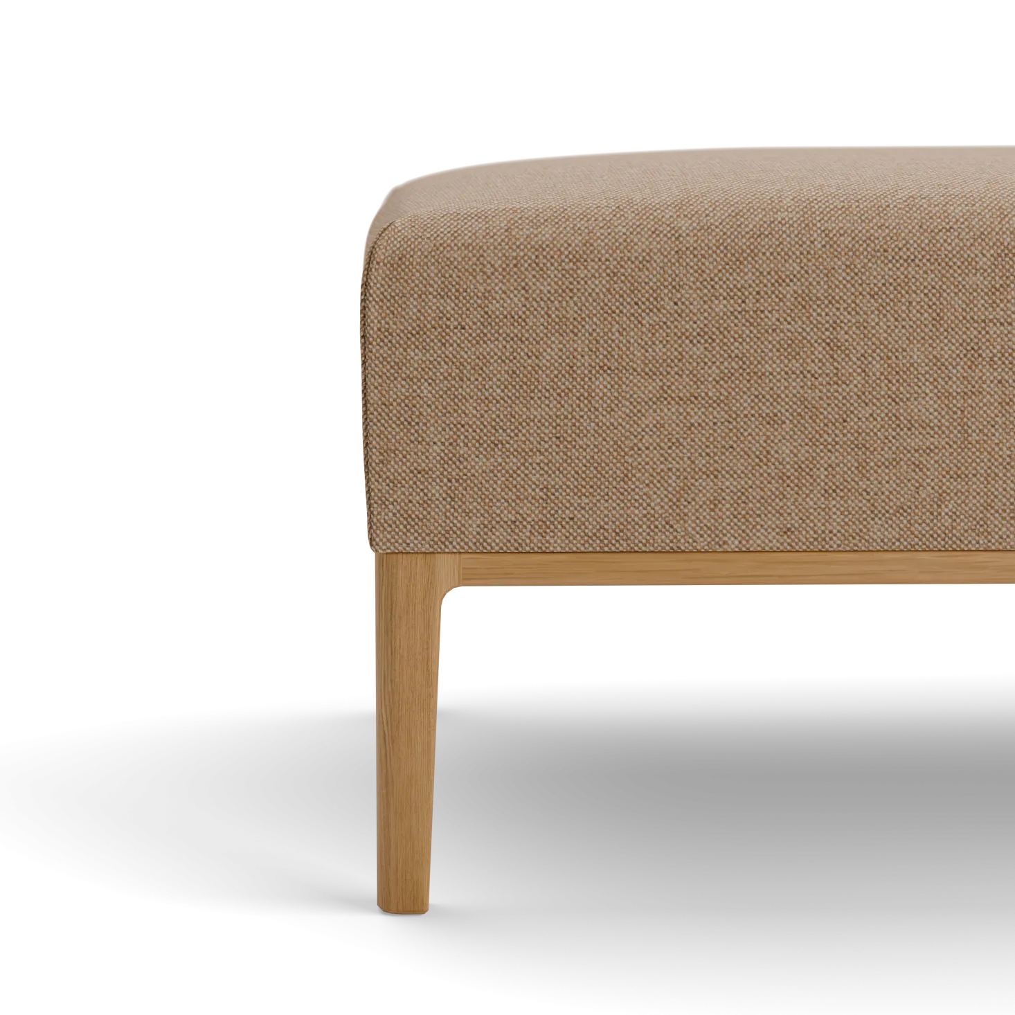 Hocker Lorea(Wollstoff Elverum haselnuss, Eiche, B109 x T60 cm)