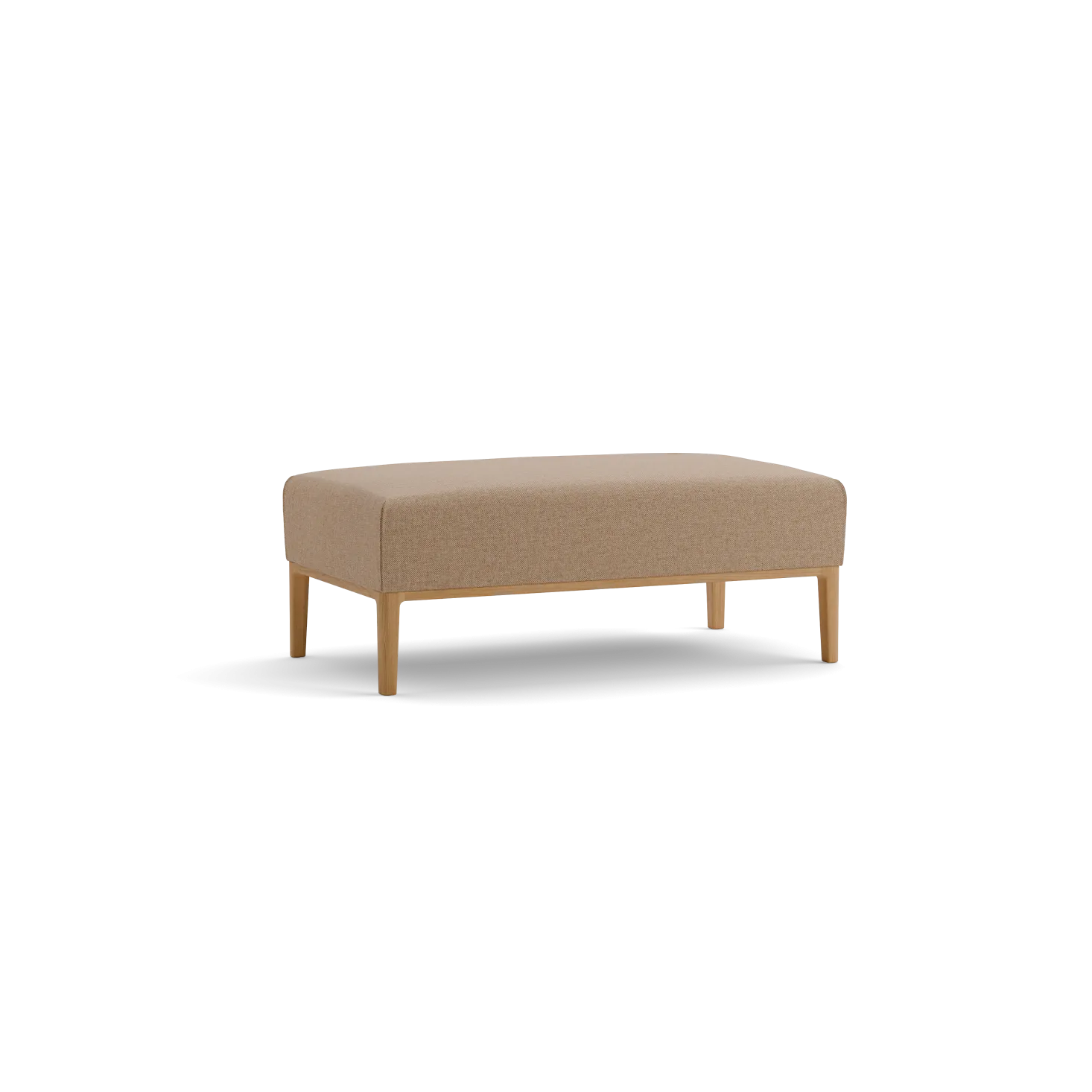 Hocker Lorea(Wollstoff Elverum haselnuss, Eiche, B109 x T60 cm)