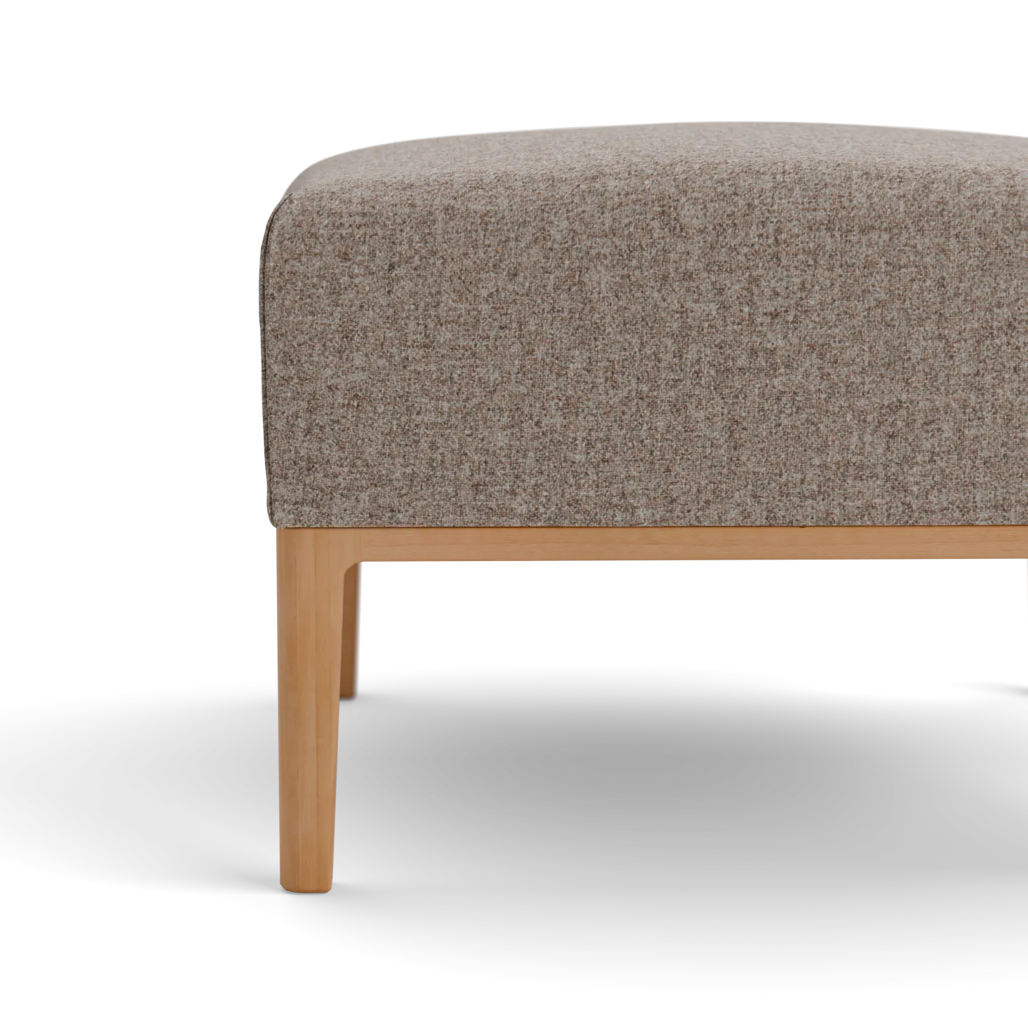 Hocker Lorea(Wollstoff Tano natur, Buche, B60 x T60 cm)