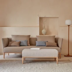 Hocker Lorea(Wollstoff Tano natur, Buche, B60 x T60 cm)