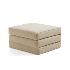 Hocker Tamu PurB 75 x T 67 x H 40 cm, inkl. Housse (Baumwollstoff Ondula Greige)