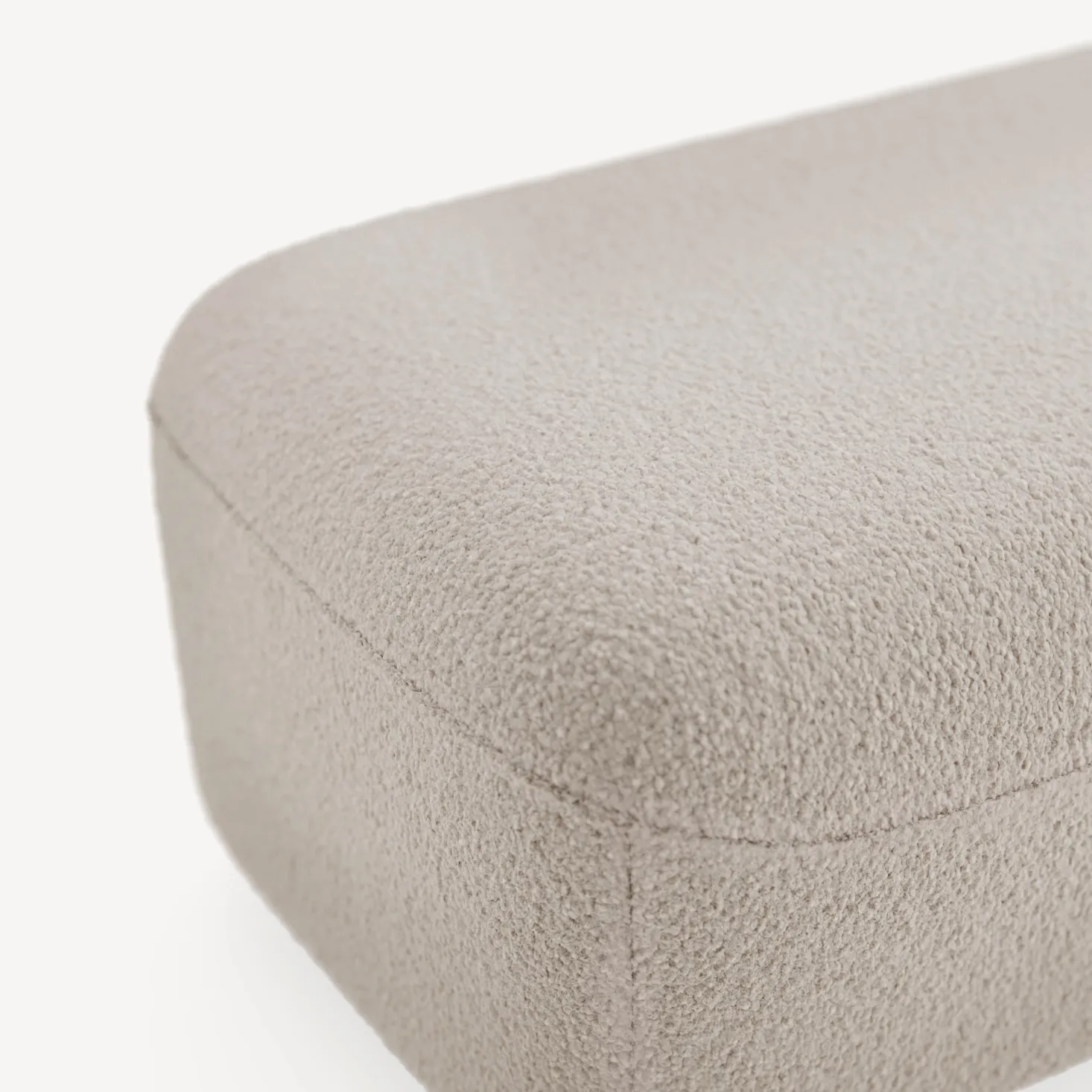Hocker VelunaB 75 x T 60 x H 42 cm (Woll-Bouclé Casello Ecru (141))