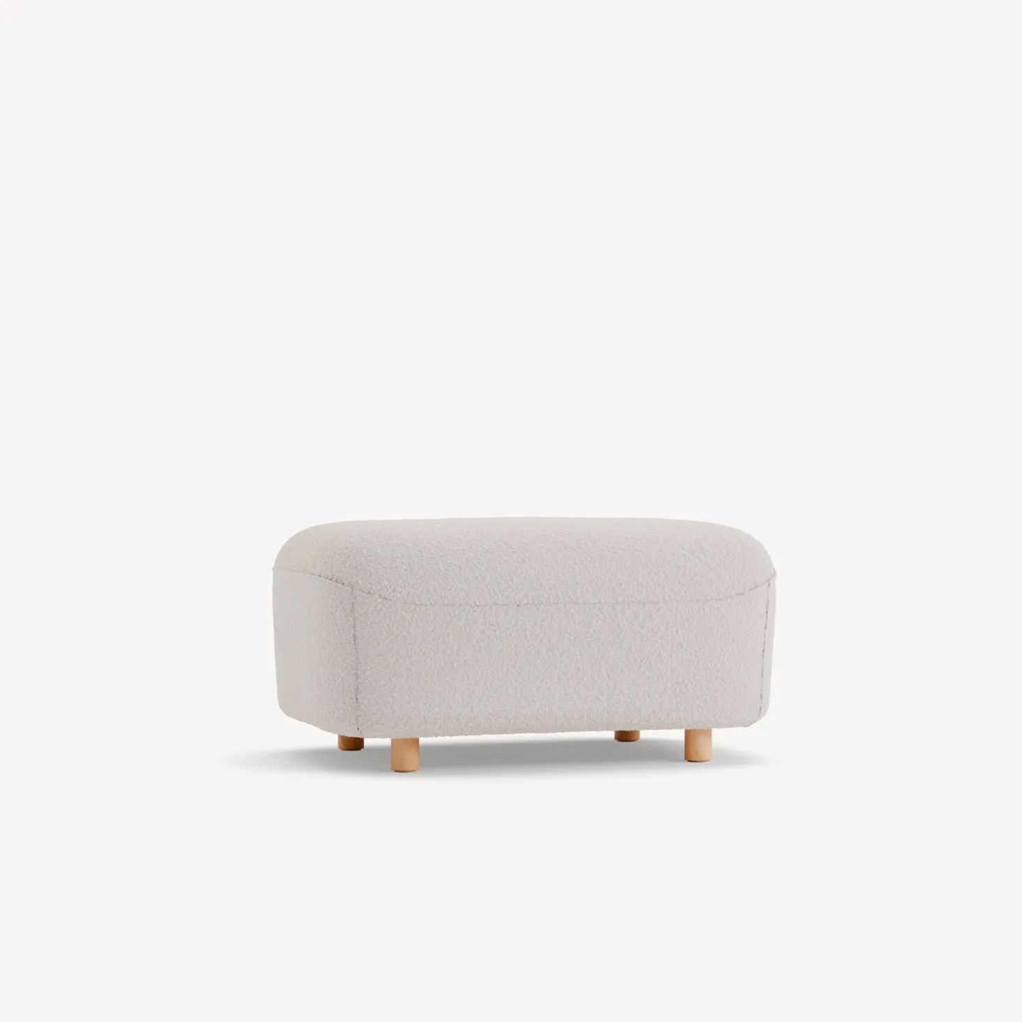 Hocker VelunaB 75 x T 60 x H 42 cm (Woll-Bouclé Casello Ecru (141))